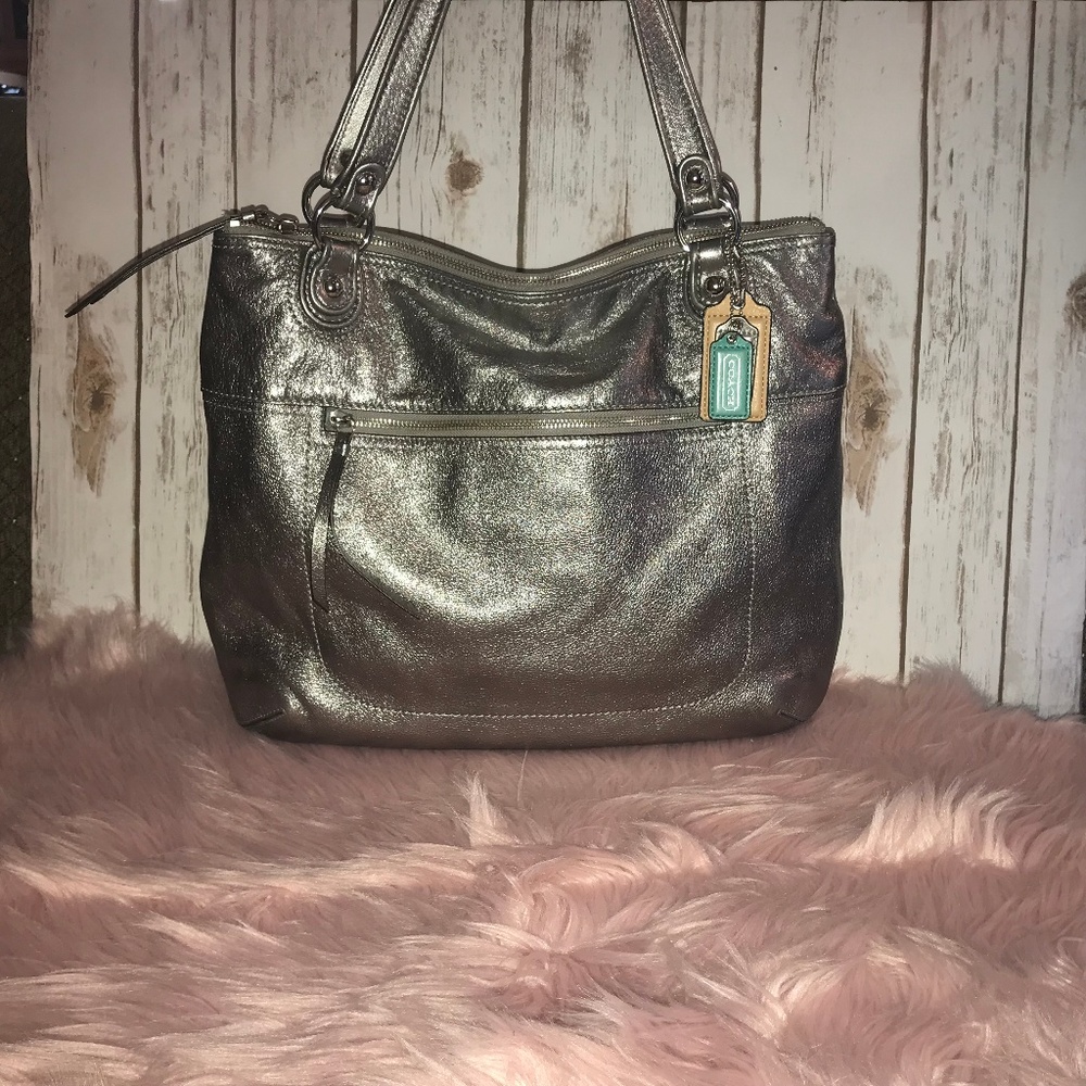 Coach Metallic Silver Bag